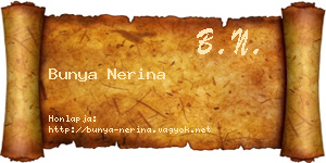 Bunya Nerina névjegykártya